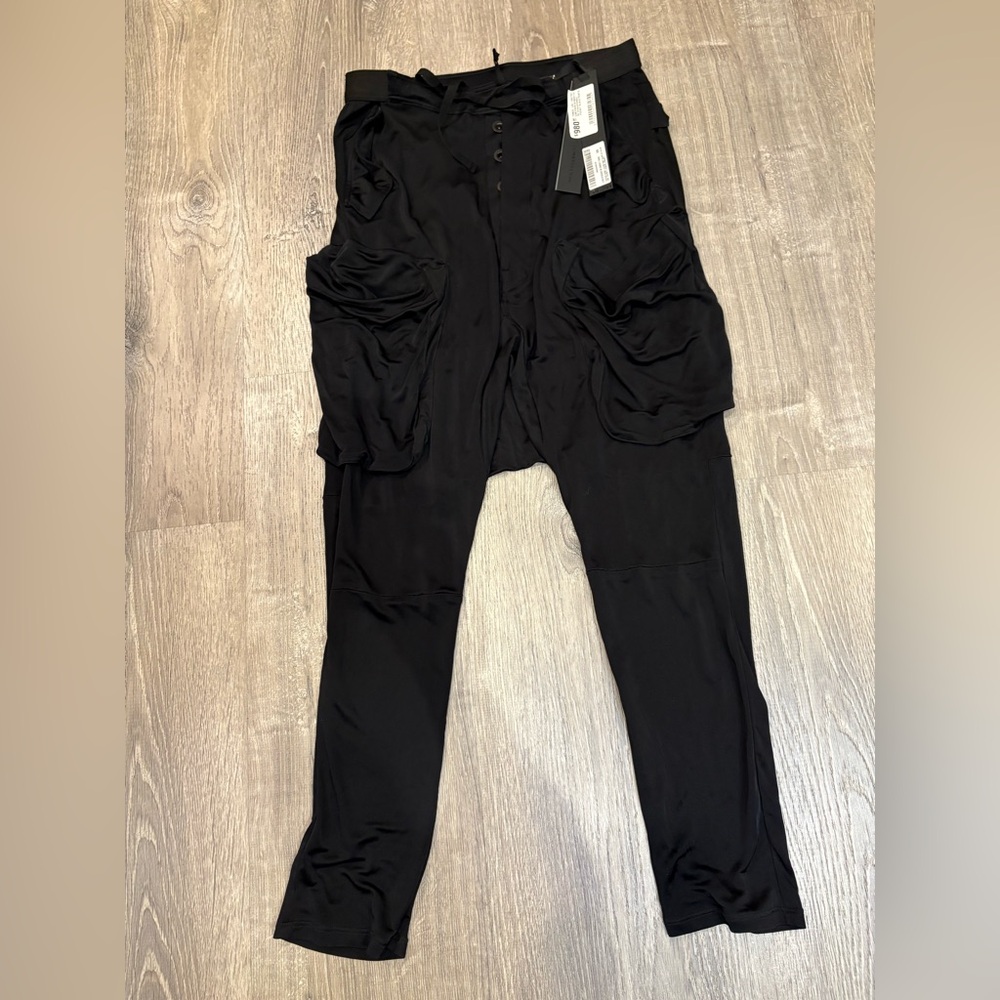 Ben Taverniti Unravel Project Viscose Cargo Black Pants XS NWT $980